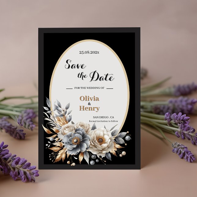 Eleganter klassischer floraler rustikaler Hochzeit Save The Date (Von Creator hochgeladen)
