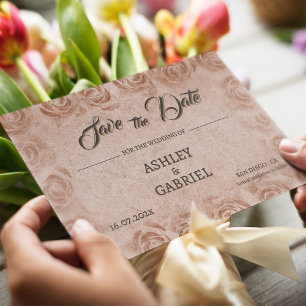 Eleganter klassischer floraler Rustikaler Hochzeit Save The Date