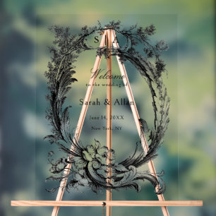 Eleganter klassischer französischer Rokoko Begrüßu Acrylschild