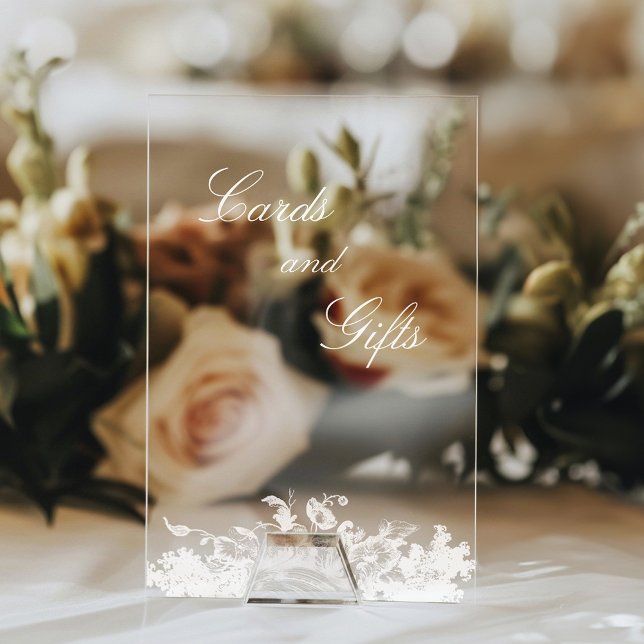 Eleganter klassischer französischer Rokoko Floral Acrylschild (Von Creator hochgeladen)