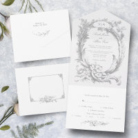 Eleganter klassischer französischer Rokoko Floral