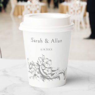 Eleganter klassischer französischer Rokoko Floral Pappbecher