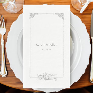 Eleganter klassischer französischer Rokoko Floral Serviette