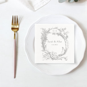 Eleganter klassischer französischer Rokoko Floral Serviette