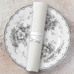 Eleganter klassischer französischer Rokoko Floral Serviettenband<br><div class="desc">Diese klassische Suite historischer Dekorationen wird durch die Schnitte des französischen Hofmalers Alexis Peyrotte aus dem 18. Jahrhundert inspiriert,  die hellgrau auf weißen Akanthus-Blätter,  verzierten Schriftrollen,  Blume und Blätter sind. Diese Sammlung ist die perfekte Ergänzung zu einer eleganten,  formalen und romantischen Hochzeit.</div>