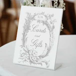 Eleganter klassischer französischer Rokoko Floral Sockelschild