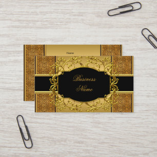 Eleganter klassischer gold-schwarzer Leoparden-Tie Visitenkarte