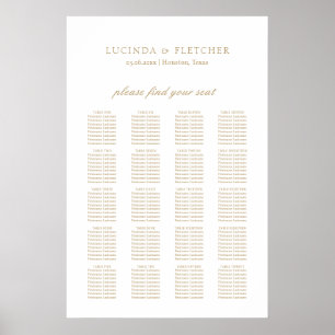 Eleganter klassischer goldener Sitzplan für die fo Poster