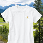 Eleganter klassischer Individuelle Name Monogram P Besticktes T-Shirt<br><div class="desc">Passen Sie den Text an, und erstellen Sie einfach Ihren personalisierten bestickten T - Shirt. Klicken Sie auf DESIGN BEARBEITEN und wählen Sie dann eine Textzeile aus, um die Textfarbe zu ändern. Sie können dieses Design auf andere Zazzle-Produkte übertragen und an die meisten Zazzle-Objekte anpassen. Standard Studio Designs werden mit...</div>