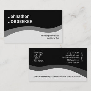 Eleganter klassischer Jobsucher Minimal Clean Gray Visitenkarte