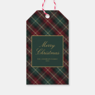 Eleganter klassischer Karo-Weihnachten Geschenkanhänger
