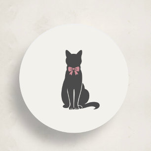 Eleganter Klassischer Katzen-Siegel-Aufkleber Runder Aufkleber