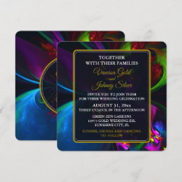 Eleganter klassischer moderner Blumenmuster #902 H Einladung