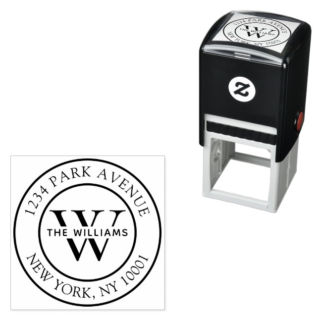 Eleganter klassischer Monogramm-Absender Permastempel (Beispiel)