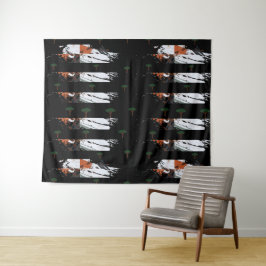 Eleganter klassischer Monogramm-Tree Wandteppich