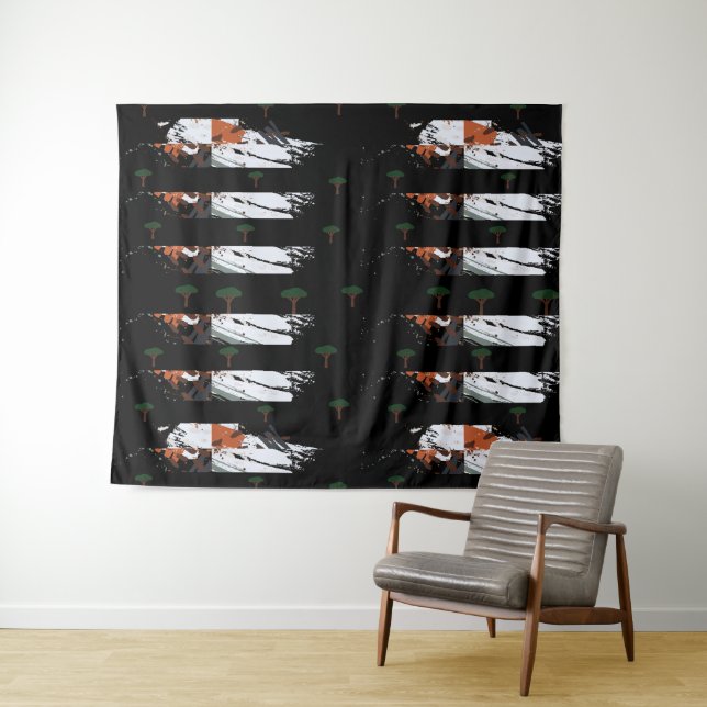 Eleganter klassischer Monogramm-Tree Wandteppich (Beispiel (Horizontal))