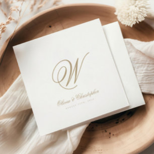 Eleganter klassischer Nachname ErstHochzeit Serviette