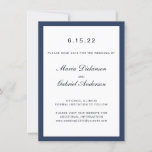 Eleganter klassischer Navy Blue Frame. Hochzeit Save The Date<br><div class="desc">Schöne Hochzeit speichern Sie das Datum. Eleganter klassischer Navy Blue Frame.</div>