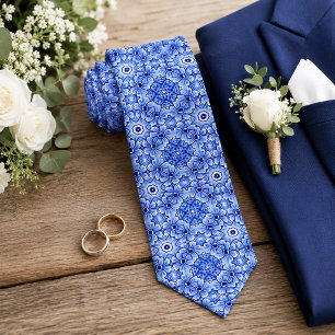 Eleganter klassischer niederländischer Delft-Blume Krawatte