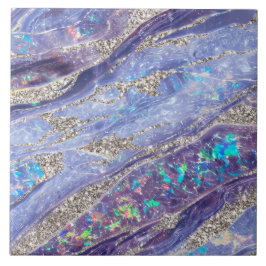 Eleganter klassischer Opal-Marmor Lila Silberner G Fliese