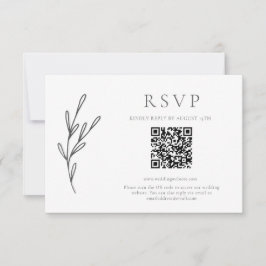 Eleganter klassischer QR-Code für Hochzeiten RSVP Karte