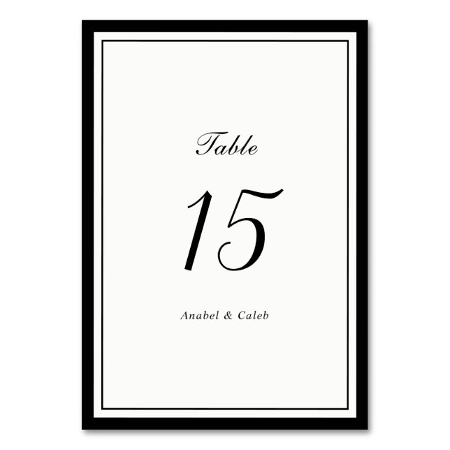 Eleganter klassischer Rahmen Hochzeit Tischnummer (Rückseite)