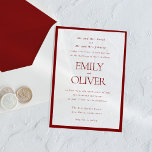 Eleganter Klassischer Roter Rahmen Burgundy Overla Acryleinladungen<br><div class="desc">Eleganter klassischer Rot-Rahmen Burgundy Red Overlay Hochzeitsakrale Einladungen Klare Einladungen für Hochzeiten</div>