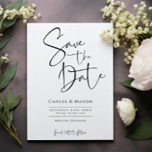 Eleganter klassischer Schwarz-Weiß-Save-the-Date-K