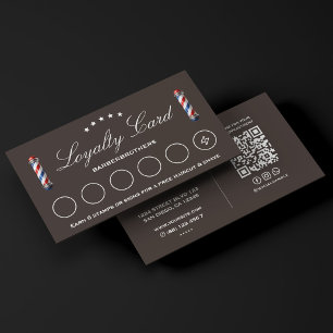 Eleganter Klassischer Treue-Friseur-Pol-Espresso Visitenkarte