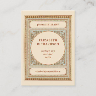 Eleganter klassischer Vintage-Rahmen Bibliotheks Visitenkarte