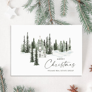 Eleganter klassischer Weihnachtswald Corporate Feiertagskarte