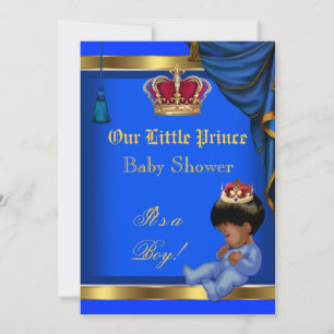 Eleganter kleiner Prinz Baby Shower Junge Blau 2 Einladung