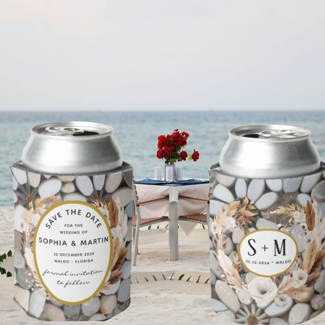 Eleganter Kleiner Stein Rustikaler Boho Blumenhoch Dosenkühler (Von Creator hochgeladen)