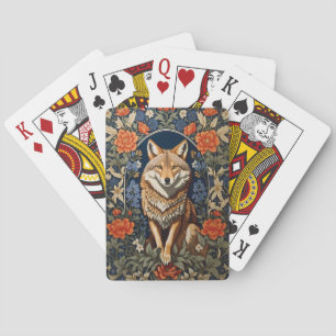Eleganter Kojote, inspiriert von William Morris Spielkarten