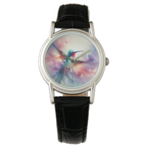Eleganter Kolibri in Aquarell Armbanduhr