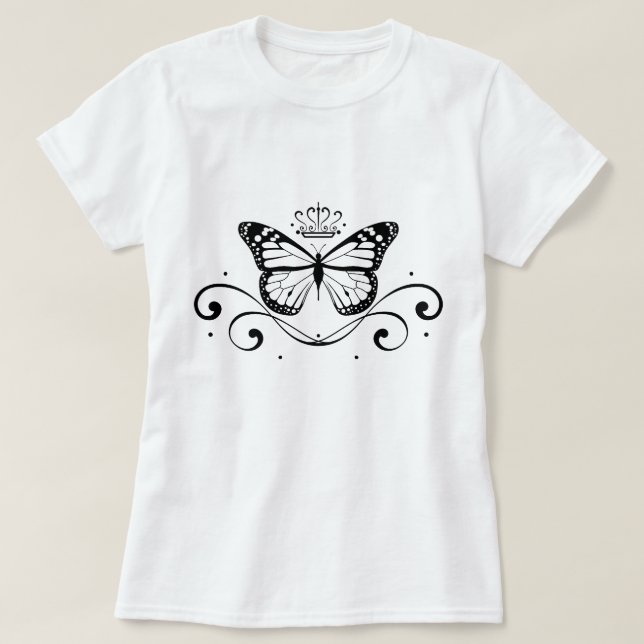 Eleganter königlicher Schmetterling T-Shirt (Design vorne)