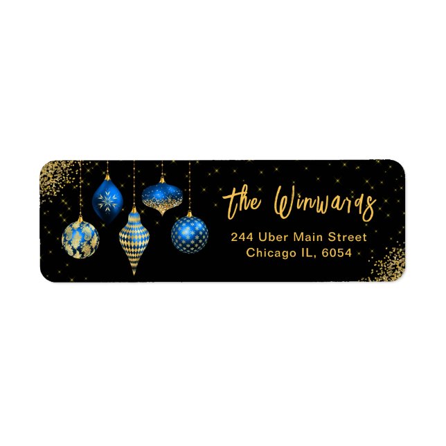 Eleganter königsblauer Weihnachts-Schmuck (Vorne)