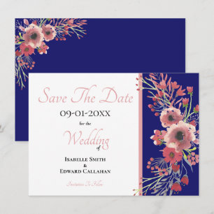 Eleganter Korallen-Pfingstrosen-Blumenkranz auf Na Save The Date