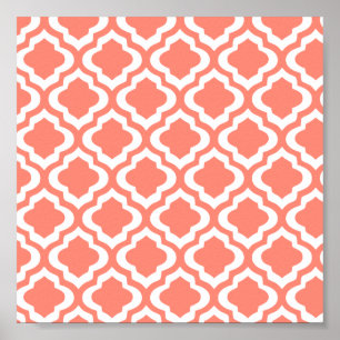 Eleganter Korallenriff, marokkanischer Trellis Poster
