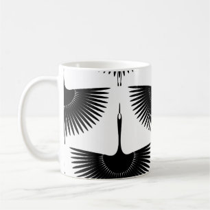 Eleganter Kranich: Orientalisches Vogelmuster Kaffeetasse