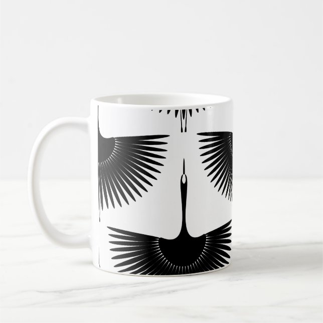 Eleganter Kranich: Orientalisches Vogelmuster Kaffeetasse (Links)
