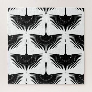 Eleganter Kranich: Orientalisches Vogelmuster Puzzle