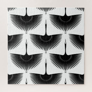 Eleganter Kranich: Orientalisches Vogelmuster Puzzle