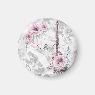 Eleganter Kranz aus rosa Blume. Magnet
