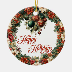 Eleganter Kranz aus Weihnachtsschmuck