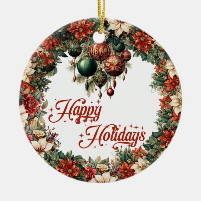 Eleganter Kranz aus Weihnachtsschmuck (Vorne)