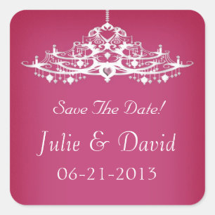 Eleganter Kronleuchter Save The Date Hochzeit Quadratischer Aufkleber
