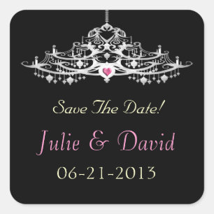 Eleganter Kronleuchter Save The Date Hochzeit Quadratischer Aufkleber