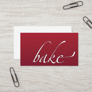 Eleganter Kuchen: Bäcker, Bäckerei Rot Ombre Visitenkarte
