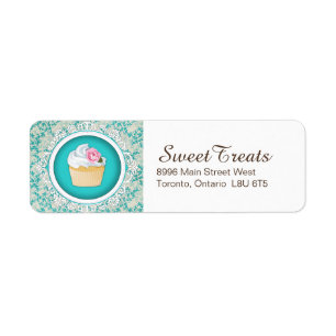 Eleganter Kuchen-Rücksendeadresse-Aufkleber